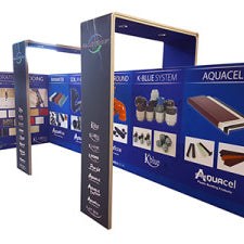 Formulate tension fabric display stand