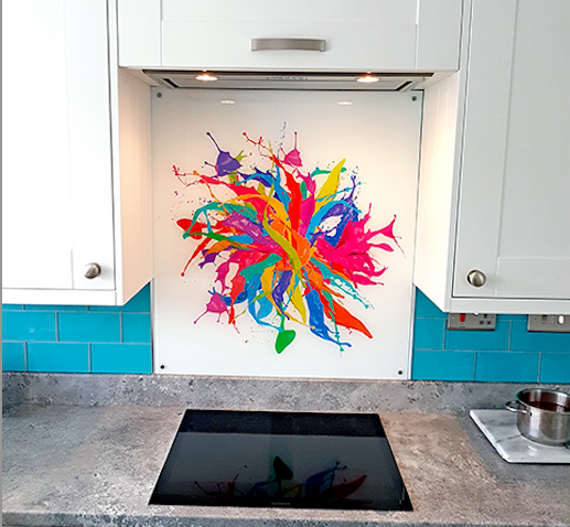 Hob splash back in acrylic