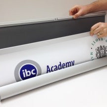 Double sided banner stand.