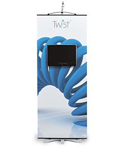 Twist media banner stand.