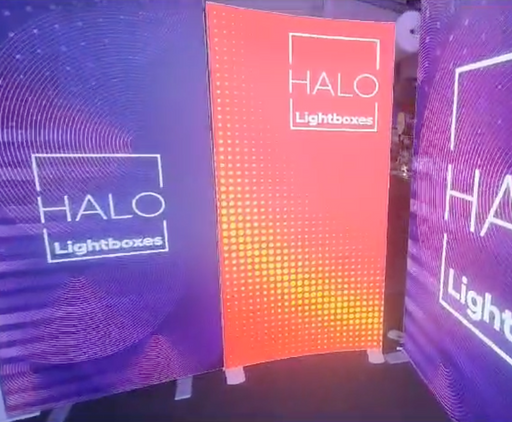 Halo PVC profile lightboxes at an event